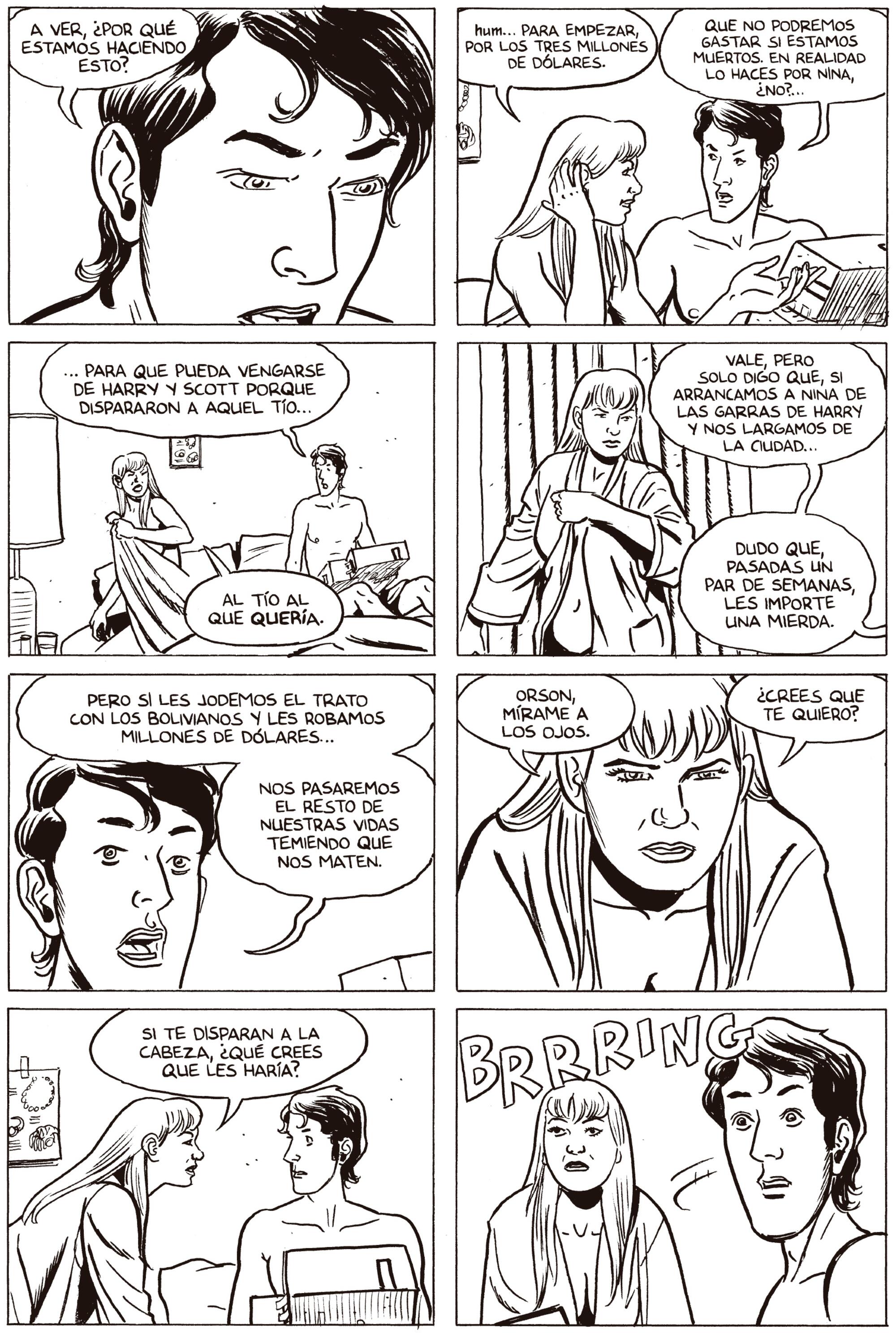 Página del cómic ‘Balas perdidas’, de David Lapham, con Orson y Beth